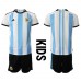 Argentina Dětské Oblečení Domácí Dres MS 2022 Krátkým Rukávem (+ trenýrky)